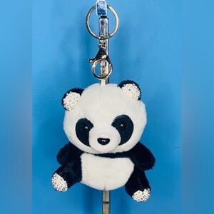 Adorable Panda Keychain or Bag Charm Plush - Black and White